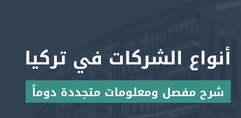 أنواع الشركات في تركيا